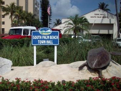 town sign and sea turtle