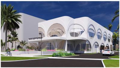 Concept Elevation for 2 Floor Town Hall & Community Center