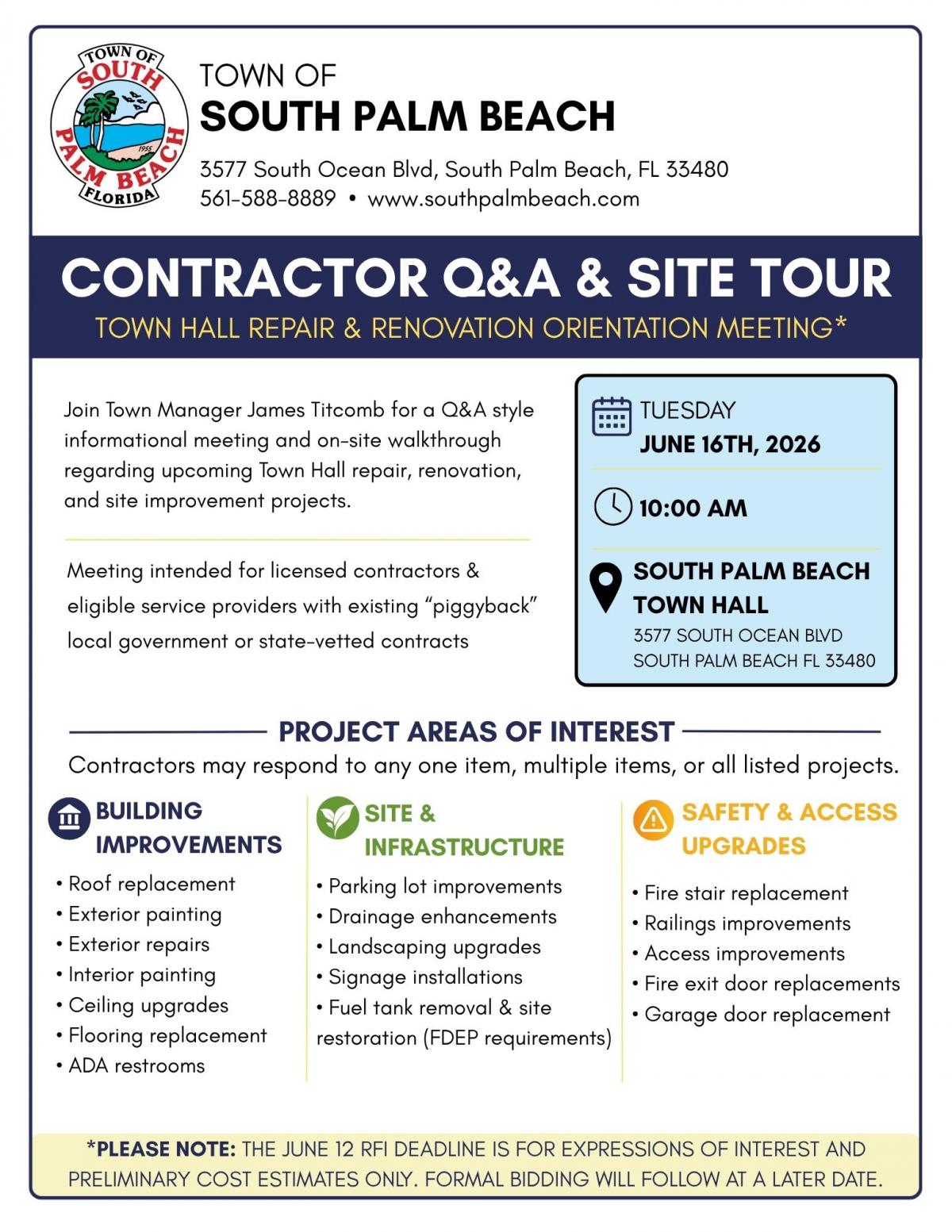 Town Hall Repair and Renovation Orientation Meeting 