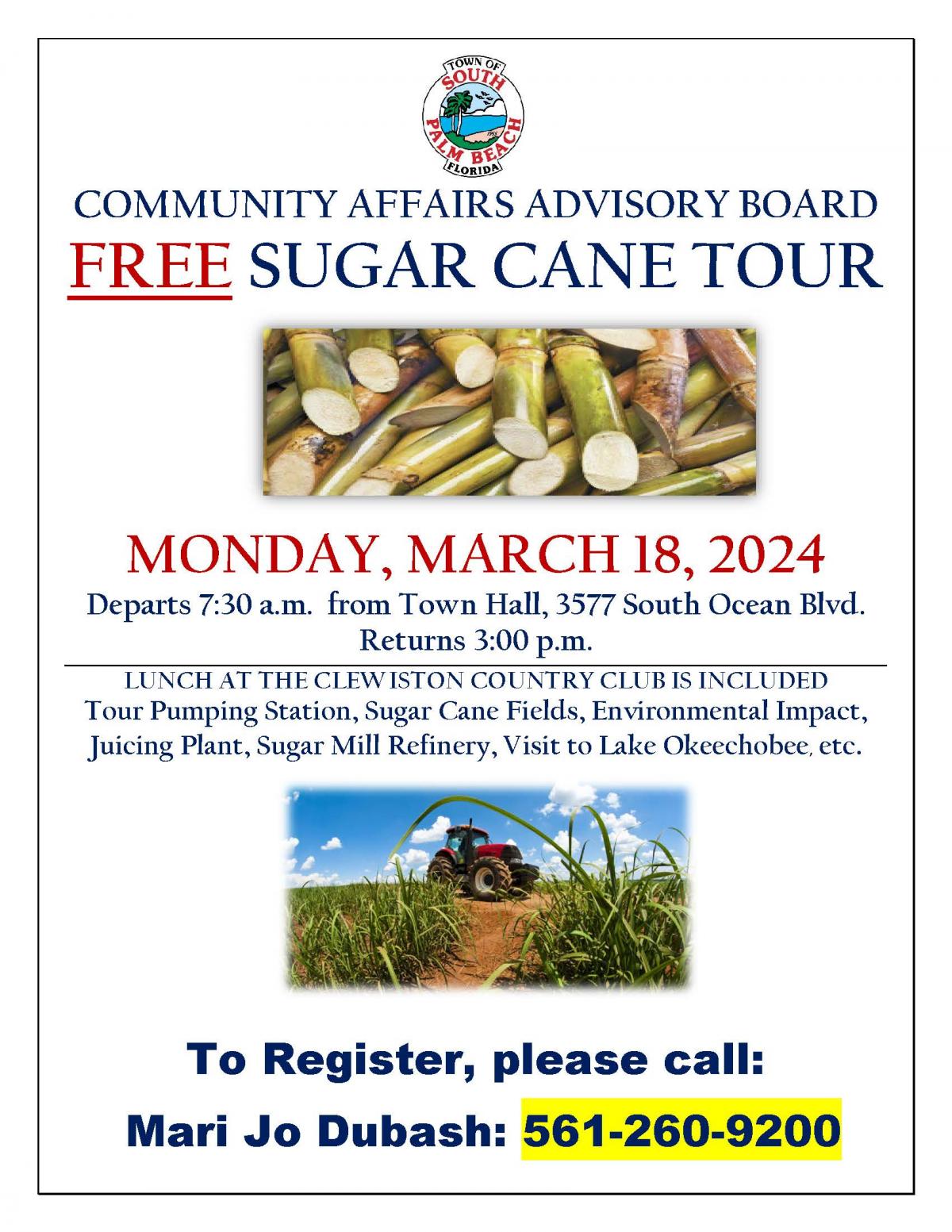 Sugar Cane Tour Sign