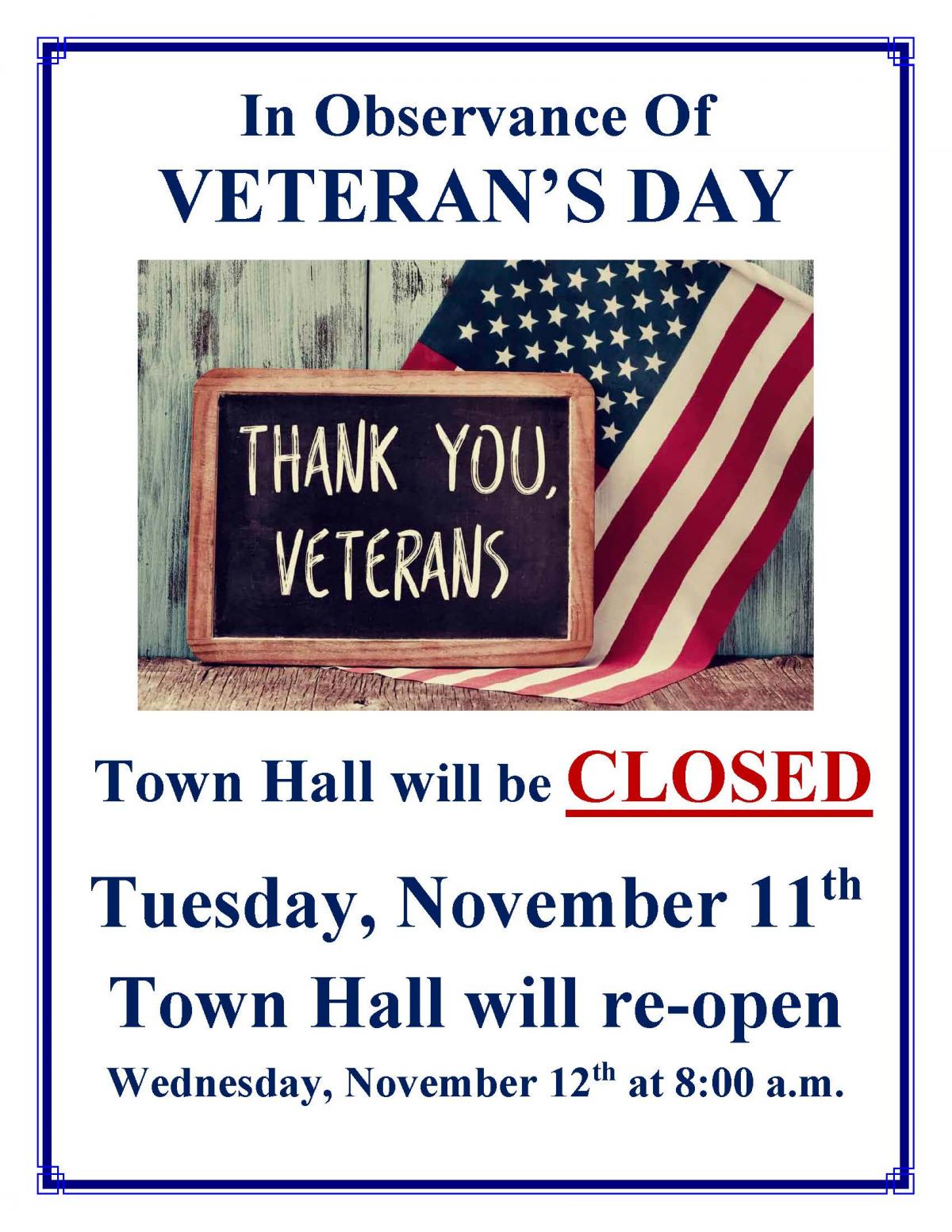 Town Hall Closed